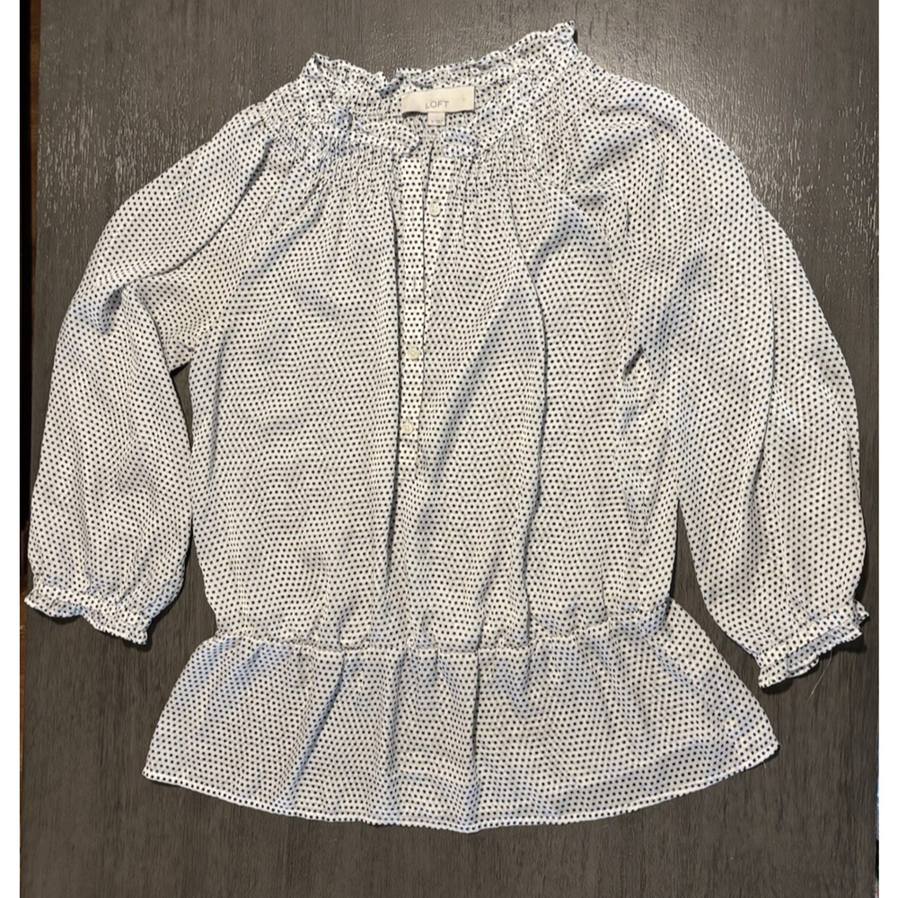 Ann Taylor Loft Women's Blouse 3/4 Quarter Sleeve Size M
